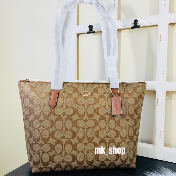 Coach Handbags - COACH Signature Zip Tote